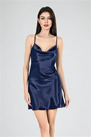 Markano  Kısa Gecelik Degaje  Lacivert