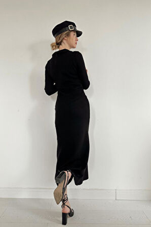 Markano Büzgülü Triko Balık Elbise