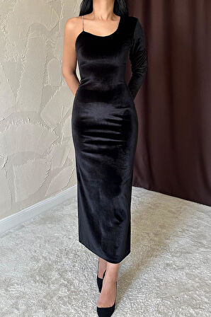 Markano Tek Omuzlu Taş Askılı Elbise