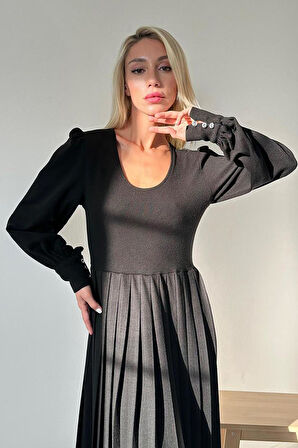 Markano Bisiklet Yaka Elbise