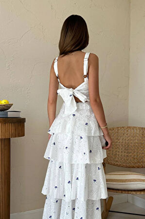 Markano Kat Kat Arkası Bağlamalı Elbise