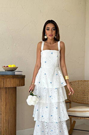 Markano Kat Kat Arkası Bağlamalı Elbise