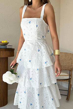 Markano Kat Kat Arkası Bağlamalı Elbise