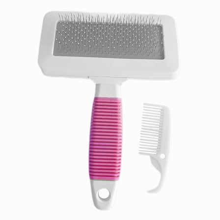 Markapet Temizleme Aparatlı Kedi Köpek Tarağı 9.5 cm-14 cm Medium Pembe - MRKPT-TRK-PMBM