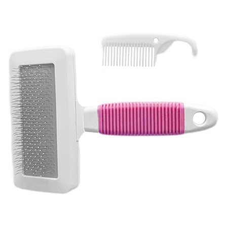 Markapet Temizleme Aparatlı Kedi Köpek Tarağı 9.5 cm-14 cm Medium Pembe - MRKPT-TRK-PMBM