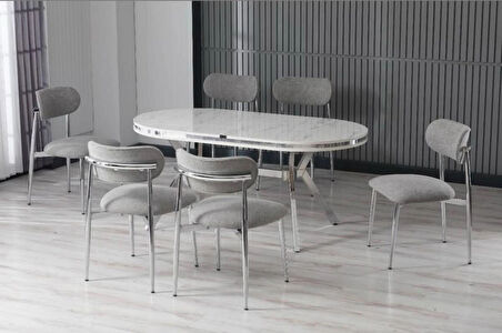 Miralay Metal Taslı Masa Ayağı - Gümüş