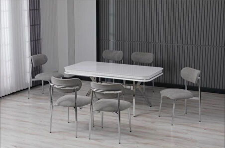 Miralay Metal Taslı Masa Ayağı - Gümüş