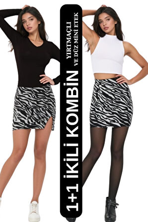 1+1 Yırtmaçlı Ve Yırtmaçsız Mini Etek