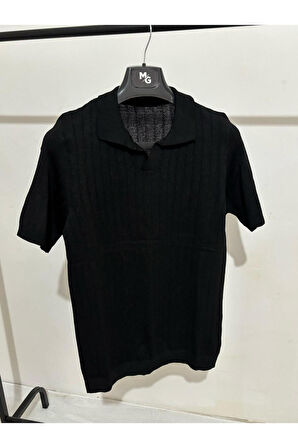 Apaş Yaka Triko T-shirt