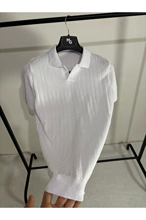 Apaş Yaka Triko T-shirt