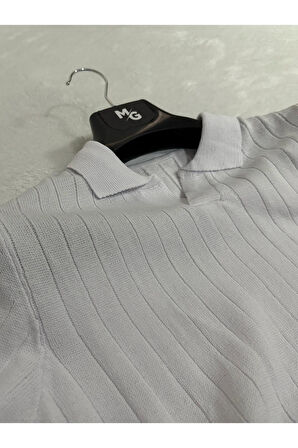 Apaş Yaka Triko T-shirt