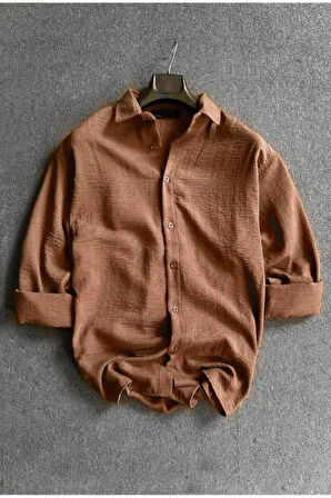 Erkek Oversize Sofia İnce Keten Gömlek