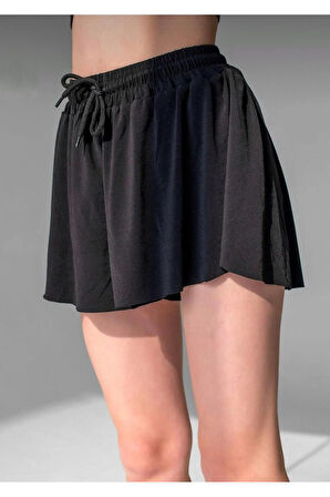 Füme Bol Kesim Taytlı Spor Şort