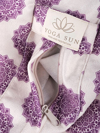 Sunyoga Zafu Meditasyon Minderi – Karabuğday Dolgulu, Rahat ve Destekleyici Yoga Minderi Mandala Desenli Beyaz-Mor