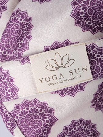 Sunyoga Zafu Meditasyon Minderi – Karabuğday Dolgulu, Rahat ve Destekleyici Yoga Minderi Mandala Desenli Beyaz-Mor