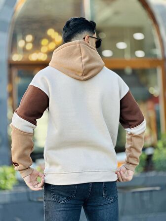 Miron High Nakışlı Oversize Sweatshirt - Bej