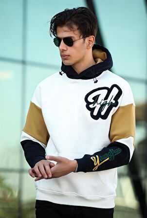 Miron High Nakışlı Oversize Sweatshirt - Beyaz