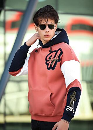 Miron High Nakışlı Oversize Sweatshirt - Somon