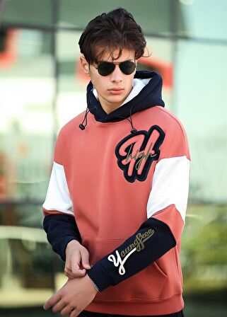 Miron High Nakışlı Oversize Sweatshirt - Somon