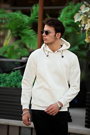 Miron Basic Sweatshirt Regular Fit-Ekru