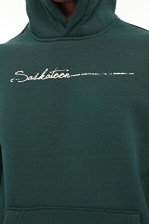 Miron Nefti Sırt Şeritli Kapüşonlu Üç İplik Oversize Sweatshirt-2437 