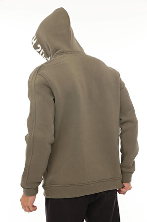 Miron Haki Kapüşon Baskılı Üç İplik Oversize Sweatshirt- 2440