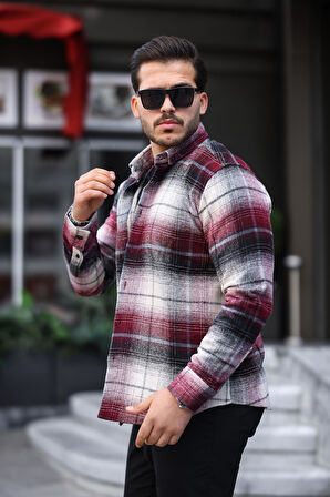 Miron Bordo Ekose Regular Fit Oduncu Gömleği- 2450