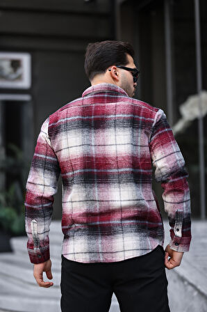 Miron Bordo Ekose Regular Fit Oduncu Gömleği- 2450
