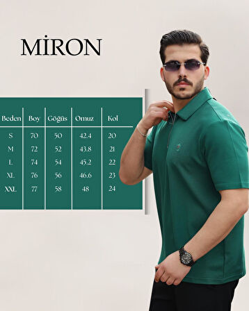 Miron Nefti Basic Fermuar Detaylı Polo Yaka Kısa Kollu Tişört 2501
