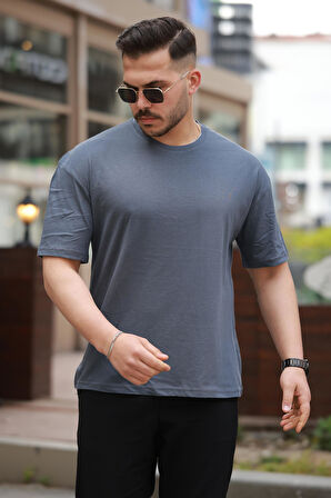 Miron Füme Anatolian Rug Sırtı Baskı Detaylı Oversize Kısa Kollu Tişört- 2520