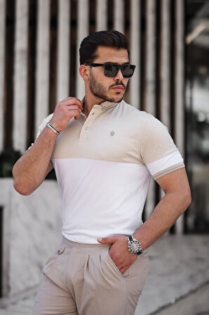 Miron Nefti Bej Haki Ston Parçalı Üçlü Paket  Polo Yaka Kısa Kollu Tişört- 2521