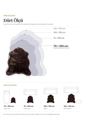Merplush Peluş Post Halı 70x100 cm Süet Taban Yumuşak Kürk Görünümlü Yatak Odası Halısı