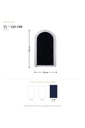 Merplush Mihraplı Peluş Seccade 75x130 cm Süet Taban Yıkanabilir Yumuşak Namaz Halısı