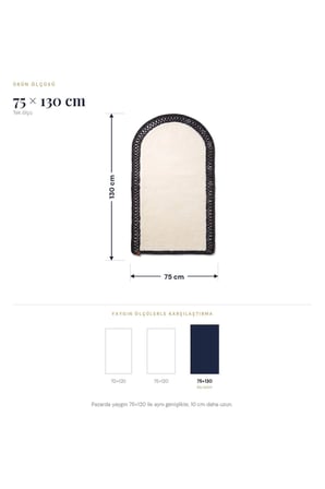 Merplush Mihraplı Peluş Seccade 75x130 cm Süet Taban Yıkanabilir Yumuşak Namaz Halısı