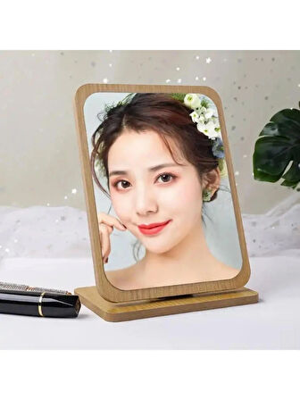 El Aynası Masa Aynası Makyaj Aynası Eğim Ayarlanabilir Kare Makeup Mirror 18cm Menteşeli