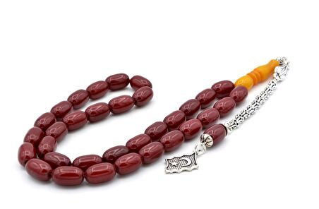 ARNAVUT KAMÇILI KAPSÜL KESİM BORDO SIKMA KEHRİBAR TESBİH 030