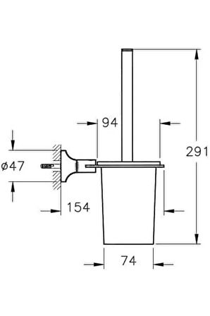 Base 400 A44125 Tuvalet Fırçalığı, Krom