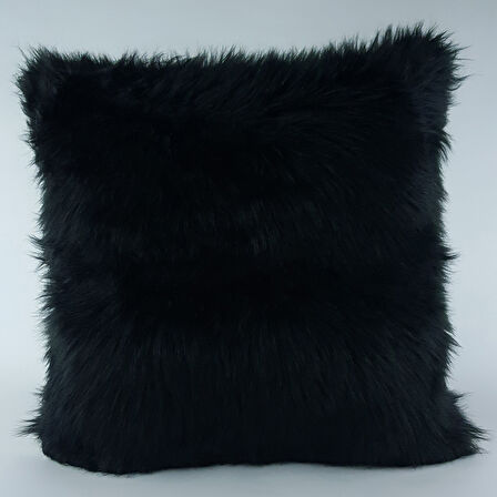 Mrs.Gugar Peluş Kırlent Kılıfı Siyah