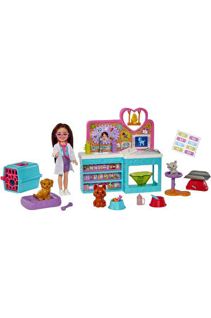 Chelsea Meslekleri Öğreniyor Veteriner Oyun Seti, Chelsea , 4 Hayvan Figürü Ve 18 Veterinerli