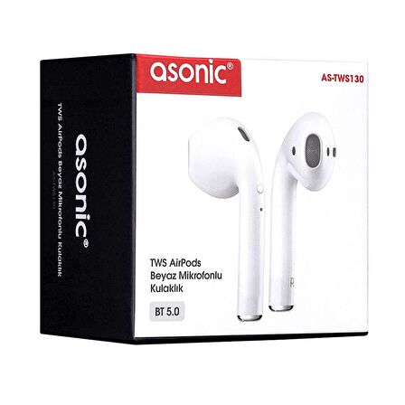 Asonic AS-TWS130 Beyaz Mobil Telefon Uyumlu Bluetooth Aipods Mikrofonlu Kulaklık - 35134