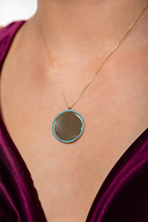 Yuvarlak Plaka Kolye