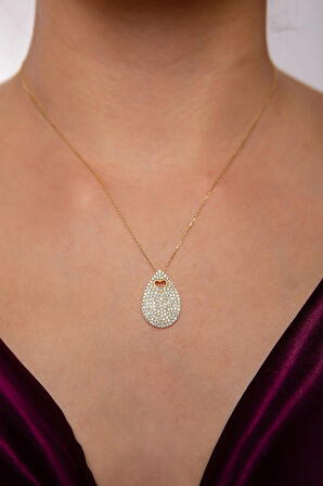 Beyaz Damla Taş Kolye