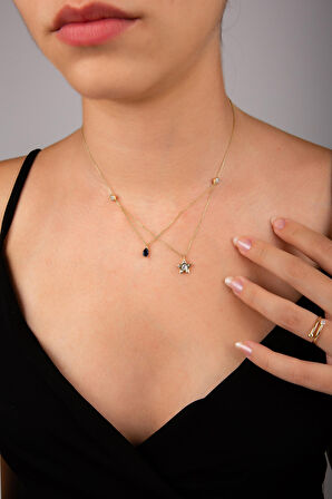 Damla Yıldız Sarkıt Kolye