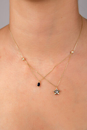 Damla Yıldız Sarkıt Kolye