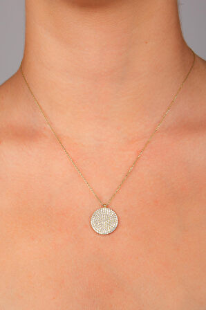 Beyaz Yuvarlak Taş Kolye