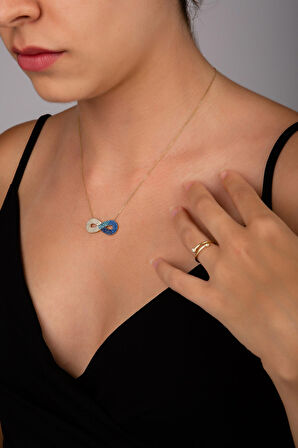 Taşlı Sonsuzluk Kolye