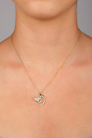 Kalpli Ayak İzi Kolye