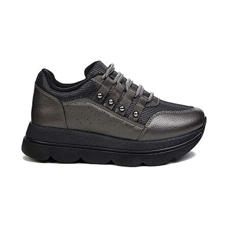 Mergenshoes Flt Kurşun Kalın Topuk Günlük Kadın Spor Ayakkabı