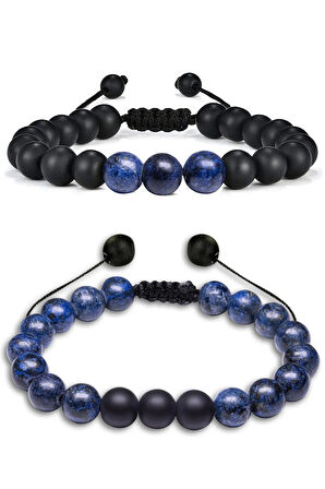 Sodalit Taşı Doğal Taş Bileklik Seti