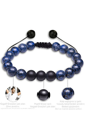Sodalit Taşı Doğal Taş Bileklik Seti